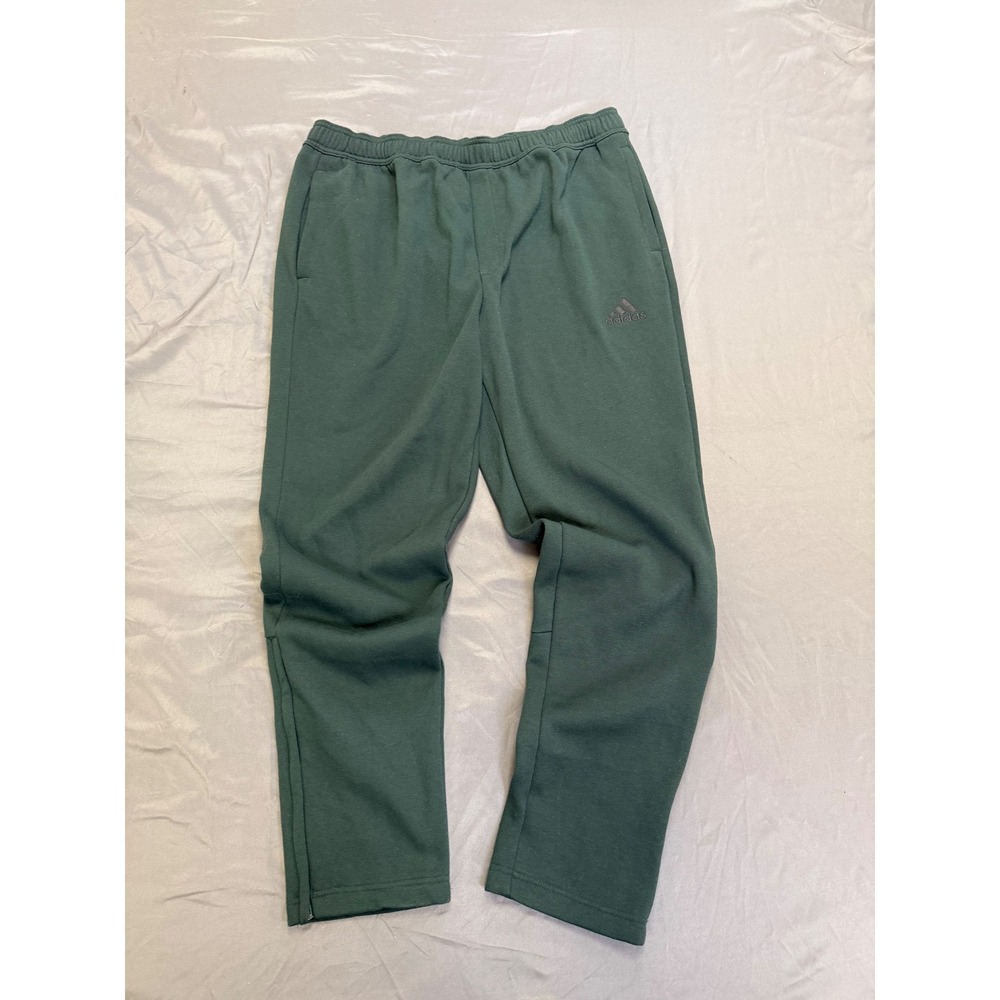 Adidas‎ Mens Fleece Track Pants Forest Green Ankle Zip JP0372 XL